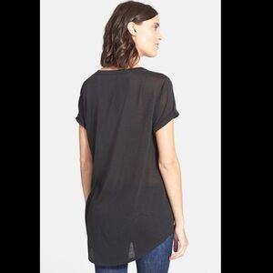Vince Black Roll Sleeve Tee